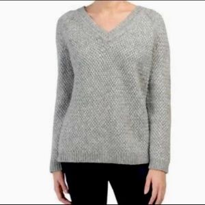 Nwt Theory Luxe Knit V Neck Pullover Sweater Size P Small Cloud Gray